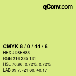 カラーコード: CMYK 8 / 0 / 44 / 8 | qconv.com