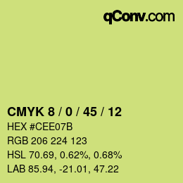 カラーコード: CMYK 8 / 0 / 45 / 12 | qconv.com