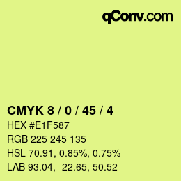 颜色代码: CMYK 8 / 0 / 45 / 4 | qconv.com