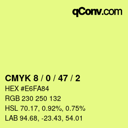 Color code: CMYK 8 / 0 / 47 / 2 | qconv.com