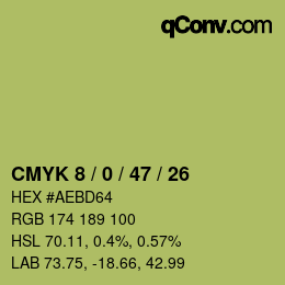 Color code: CMYK 8 / 0 / 47 / 26 | qconv.com