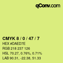 Color code: CMYK 8 / 0 / 47 / 7 | qconv.com
