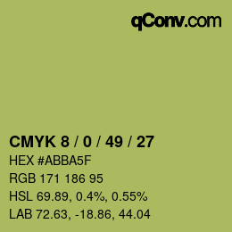 颜色代码: CMYK 8 / 0 / 49 / 27 | qconv.com