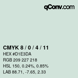 カラーコード: CMYK 8 / 0 / 4 / 11 | qconv.com