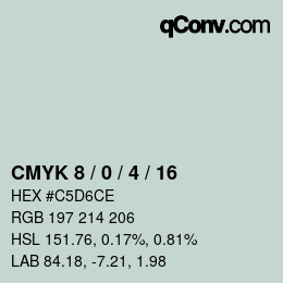 颜色代码: CMYK 8 / 0 / 4 / 16 | qconv.com