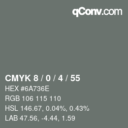 Color code: CMYK 8 / 0 / 4 / 55 | qconv.com