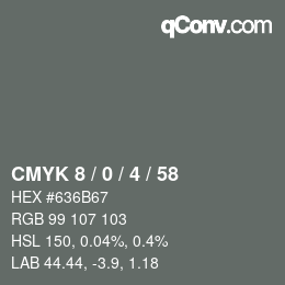 Color code: CMYK 8 / 0 / 4 / 58 | qconv.com