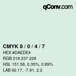 Color code: CMYK 8 / 0 / 4 / 7 | qconv.com