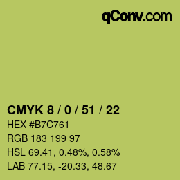 Farbcode: CMYK 8 / 0 / 51 / 22 | qconv.com