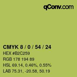 カラーコード: CMYK 8 / 0 / 54 / 24 | qconv.com