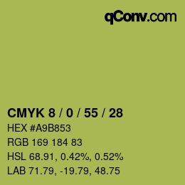 Color code: CMYK 8 / 0 / 55 / 28 | qconv.com