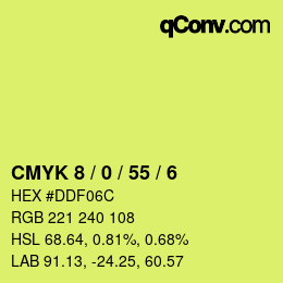 カラーコード: CMYK 8 / 0 / 55 / 6 | qconv.com
