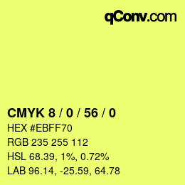 颜色代码: CMYK 8 / 0 / 56 / 0 | qconv.com