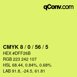 Color code: CMYK 8 / 0 / 56 / 5 | qconv.com