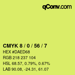Código de color: CMYK 8 / 0 / 56 / 7 | qconv.com