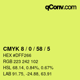 Color code: CMYK 8 / 0 / 58 / 5 | qconv.com