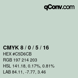 Color code: CMYK 8 / 0 / 5 / 16 | qconv.com