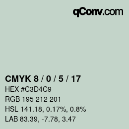 颜色代码: CMYK 8 / 0 / 5 / 17 | qconv.com