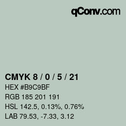 Color code: CMYK 8 / 0 / 5 / 21 | qconv.com