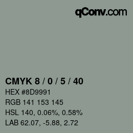Color code: CMYK 8 / 0 / 5 / 40 | qconv.com