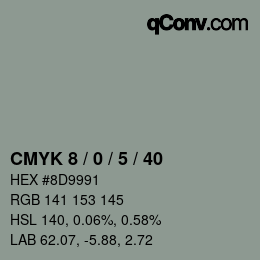 Color code: CMYK 8 / 0 / 5 / 40 | qconv.com