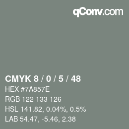 Color code: CMYK 8 / 0 / 5 / 48 | qconv.com