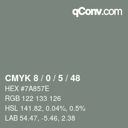 Color code: CMYK 8 / 0 / 5 / 48 | qconv.com