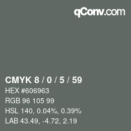 Color code: CMYK 8 / 0 / 5 / 59 | qconv.com