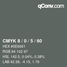 颜色代码: CMYK 8 / 0 / 5 / 60 | qconv.com