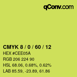 カラーコード: CMYK 8 / 0 / 60 / 12 | qconv.com
