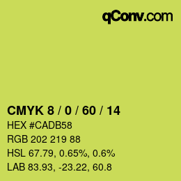 颜色代码: CMYK 8 / 0 / 60 / 14 | qconv.com
