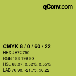 颜色代码: CMYK 8 / 0 / 60 / 22 | qconv.com
