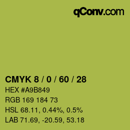 颜色代码: CMYK 8 / 0 / 60 / 28 | qconv.com