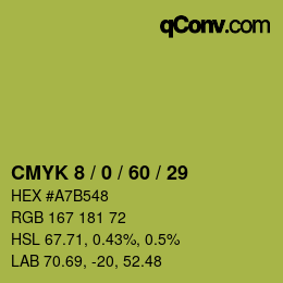 カラーコード: CMYK 8 / 0 / 60 / 29 | qconv.com