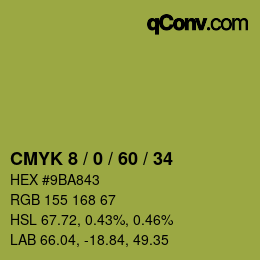 颜色代码: CMYK 8 / 0 / 60 / 34 | qconv.com