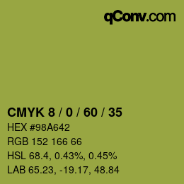 颜色代码: CMYK 8 / 0 / 60 / 35 | qconv.com