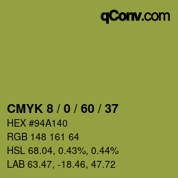 カラーコード: CMYK 8 / 0 / 60 / 37 | qconv.com