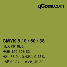 颜色代码: CMYK 8 / 0 / 60 / 38 | qconv.com