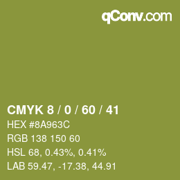 カラーコード: CMYK 8 / 0 / 60 / 41 | qconv.com