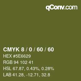 カラーコード: CMYK 8 / 0 / 60 / 60 | qconv.com
