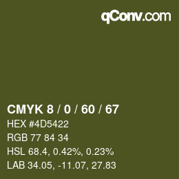 Color code: CMYK 8 / 0 / 60 / 67 | qconv.com