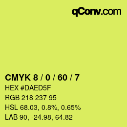 カラーコード: CMYK 8 / 0 / 60 / 7 | qconv.com
