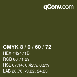 Color code: CMYK 8 / 0 / 60 / 72 | qconv.com