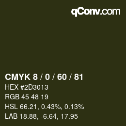 カラーコード: CMYK 8 / 0 / 60 / 81 | qconv.com