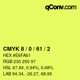 Color code: CMYK 8 / 0 / 61 / 2 | qconv.com