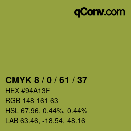 カラーコード: CMYK 8 / 0 / 61 / 37 | qconv.com
