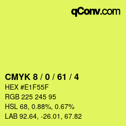 Color code: CMYK 8 / 0 / 61 / 4 | qconv.com