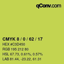 Color code: CMYK 8 / 0 / 62 / 17 | qconv.com