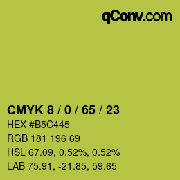 颜色代码: CMYK 8 / 0 / 65 / 23 | qconv.com