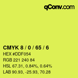 颜色代码: CMYK 8 / 0 / 65 / 6 | qconv.com